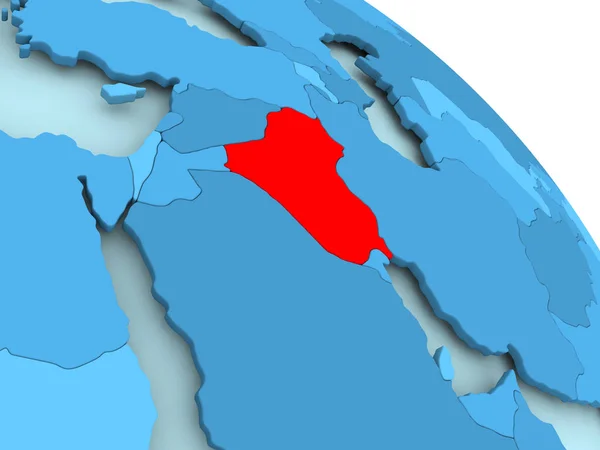 Iraq sul globo blu — Foto Stock