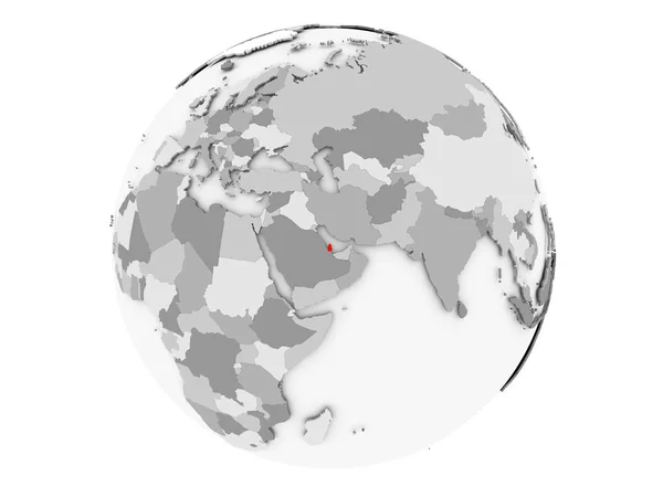 Qatar on grey globe isolated — Stock Photo, Image