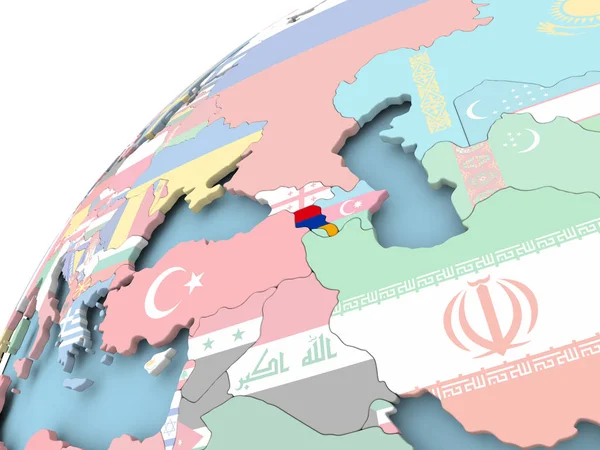 Ermenistan bayrağı ile dünya üzerinde