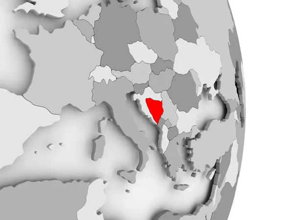 회색 정치 세계에 보스니아 헤르체고비나 — 스톡 사진