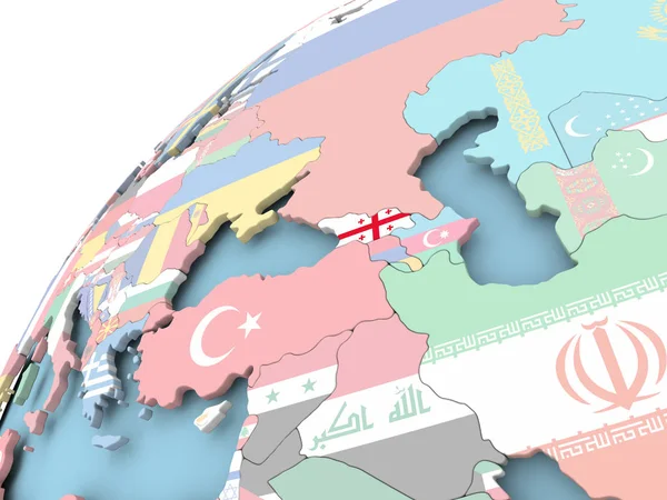 Gürcistan bayrağı ile dünya üzerinde