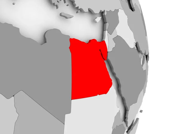 Egypt on grey political globe — Stock Photo, Image