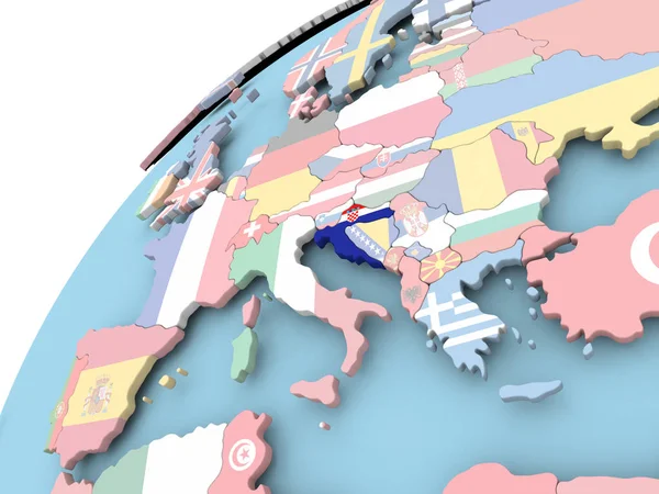 Hırvatistan bayrağı ile dünya üzerinde