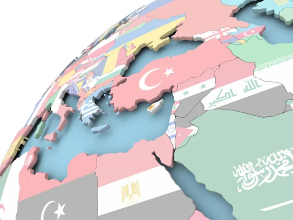 Kıbrıs bayrağı ile dünya üzerinde