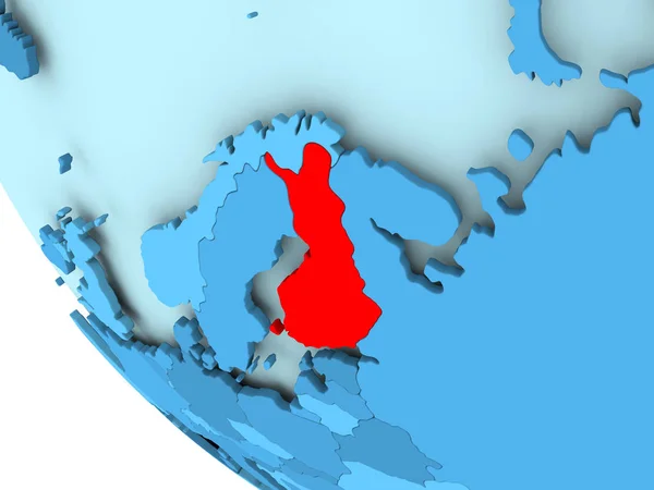Фінляндія на синій політичних глобус — стокове фото
