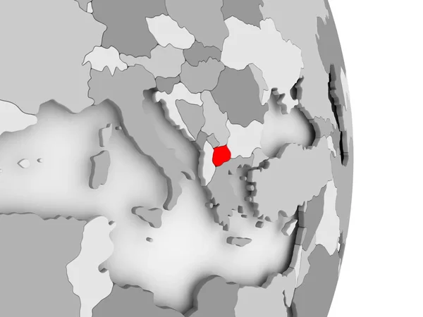 Macedónia a szürke politikai földgömb — Stock Fotó