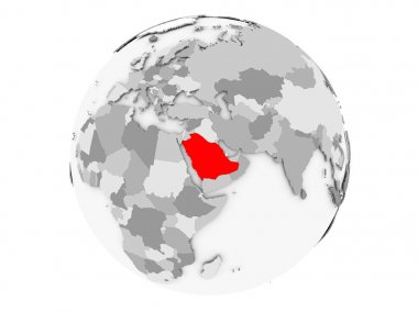 Suudi Arabistan gri Globe izole