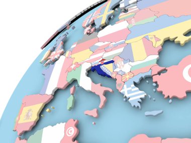 Hırvatistan bayrağı ile dünya üzerinde