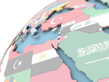 İsrail bayrağı ile dünya üzerinde