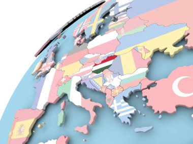 Macaristan bayrağı ile dünya üzerinde