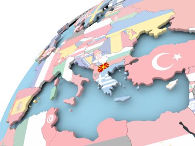 Makedonya bayrak ile dünya üzerinde