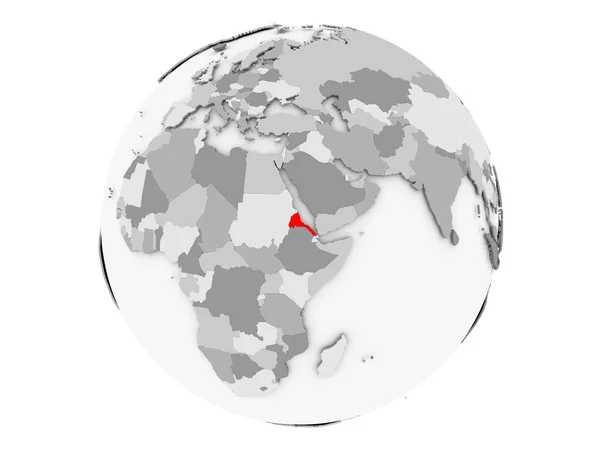 Eritrea en globo gris aislado —  Fotos de Stock