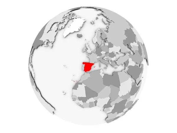 İspanya gri Globe izole — Stok fotoğraf