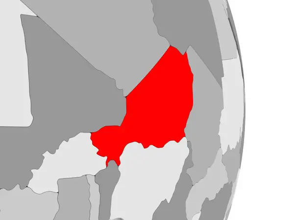 Niger a szürke politikai földgömb — Stock Fotó