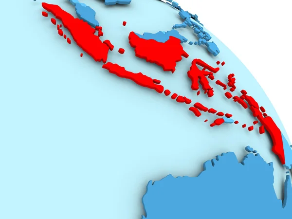 Indonesia en globo azul — Foto de Stock