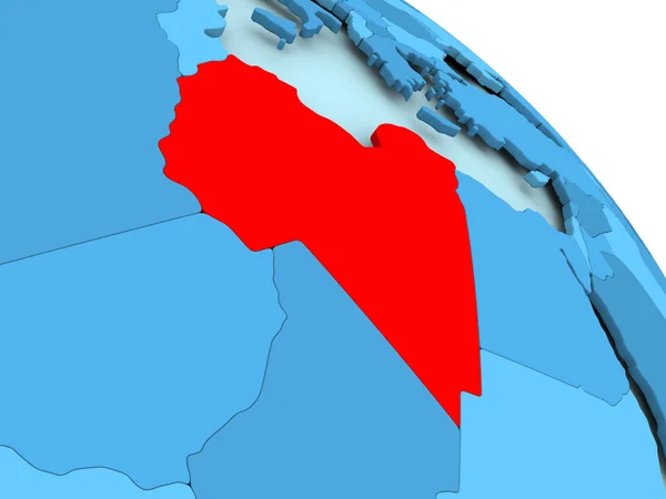 Libya on blue globe — Stock Photo, Image