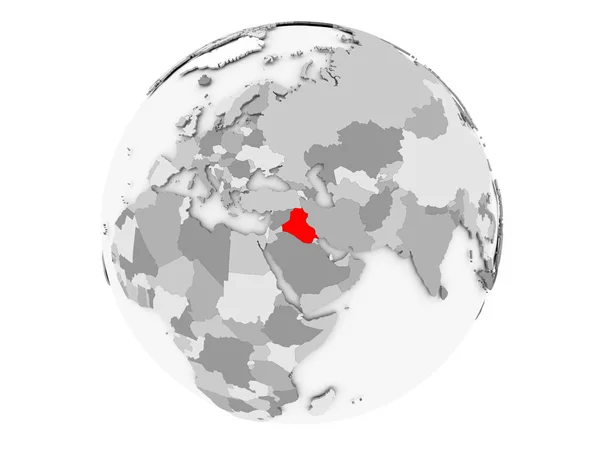 Iraq on grey globe isolated — Stock Photo, Image