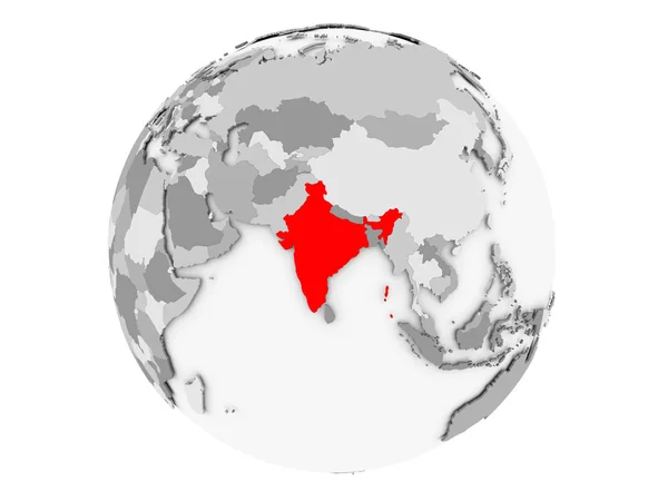 Indie na šedý glóbus, samostatný — Stock fotografie