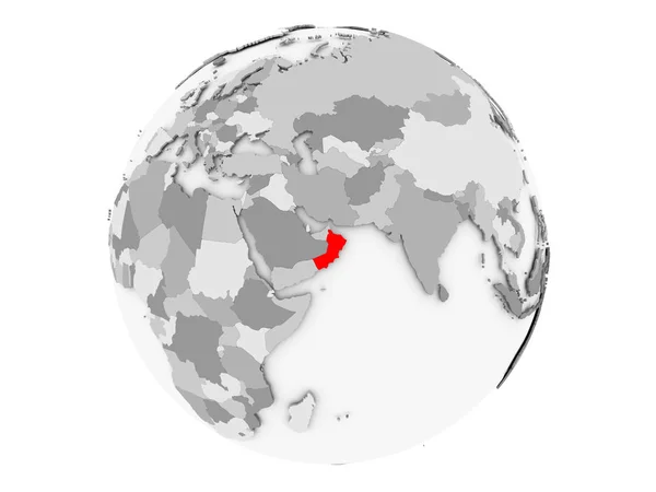 Omán en globo gris aislado —  Fotos de Stock