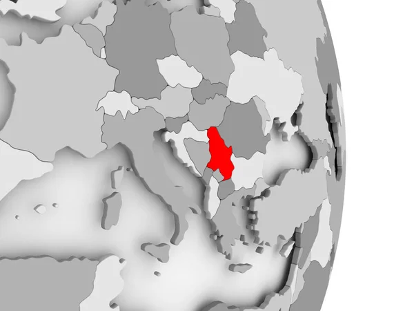 Szerbia a szürke politikai földgömb — Stock Fotó