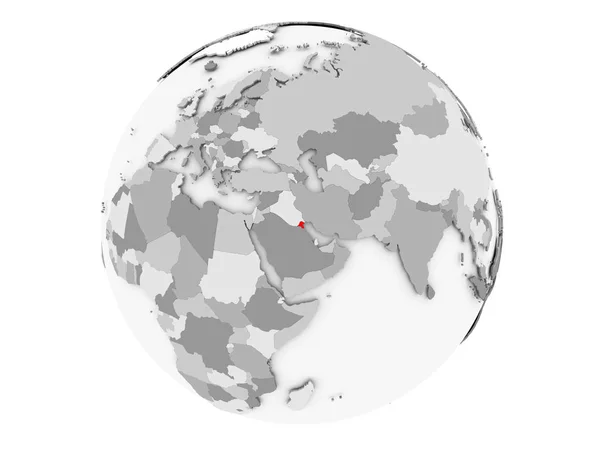 Kuwait sul globo grigio isolato — Foto Stock