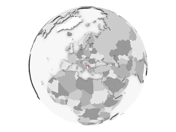 Kosovo on grey globe isolated — Stock Photo, Image