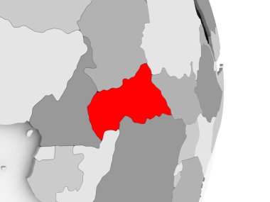 Orta Afrika gri siyasi dünya üzerinde