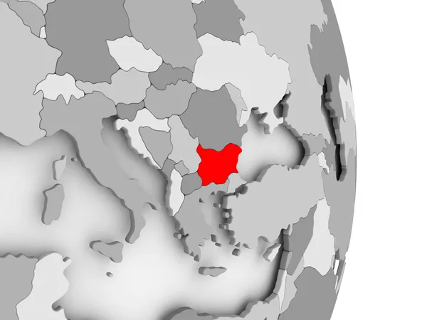 保加利亚灰色政治地球上 — 图库照片