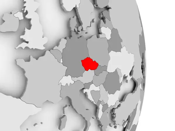 Çek Cumhuriyeti gri siyasi dünya üzerinde — Stok fotoğraf