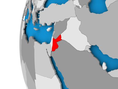 Ürdün Haritası siyasi dünya üzerinde