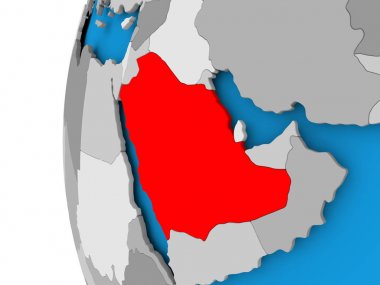 Suudi Arabistan harita üzerinde siyasi dünya