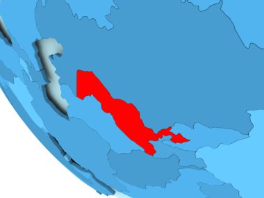 Özbekistan mavi siyasi dünya üzerinde