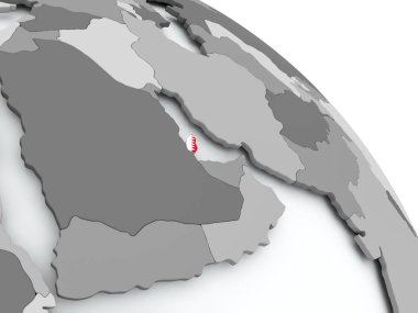 Katar Haritası dünya üzerinde bayrak ile