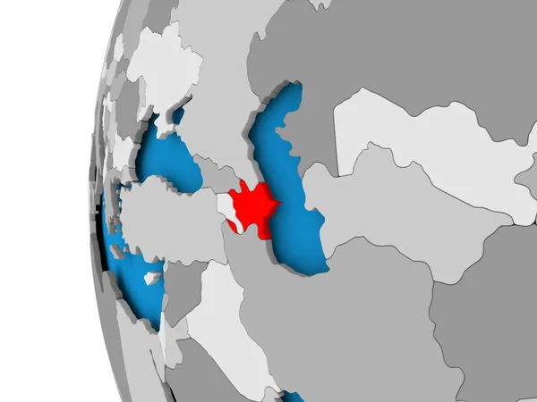阿塞拜疆在政治地球上的地图 — 图库照片