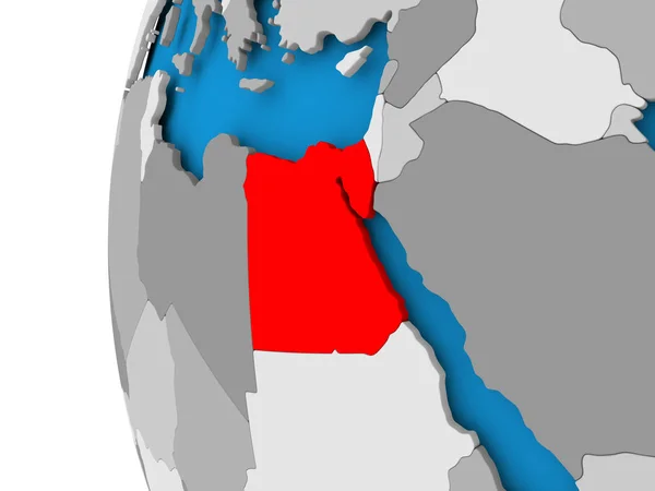 Kaart van Egypte op politieke wereldbol — Stockfoto