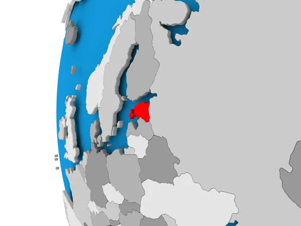 Мапа Естонії на політичні глобус — стокове фото