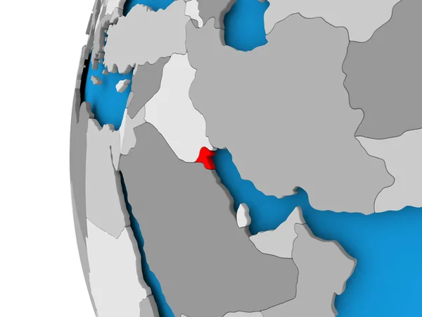Mapa Kuwejt na Globus polityczny — Zdjęcie stockowe