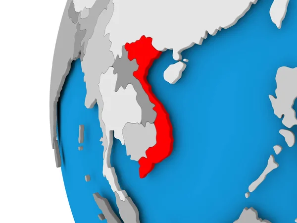 Kaart van Vietnam op politieke wereldbol — Stockfoto