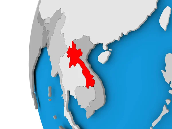 Mapa de Laos en el mundo político — Foto de Stock