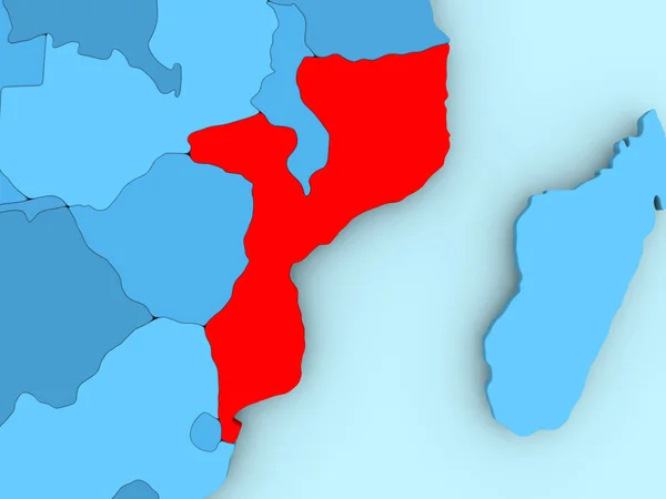 Mapa Mozambiku — Zdjęcie stockowe