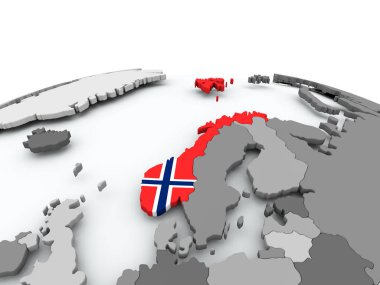 Norveç bayrağı dünya üzerinde