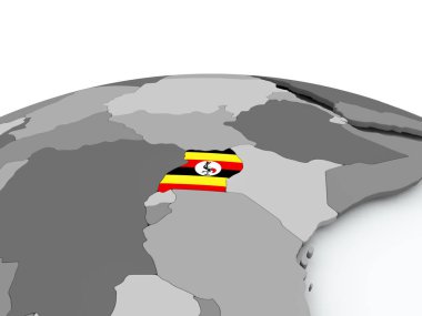 Dünya üzerinde Uganda bayrağı