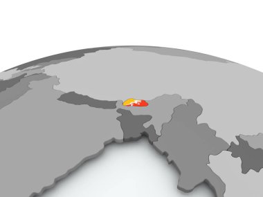 Bhutan bayrağı dünya üzerinde