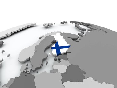 Finlandiya bayrağı dünya üzerinde