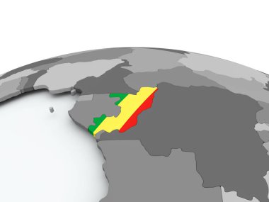 Dünya üzerinde Kongo Cumhuriyeti bayrağı