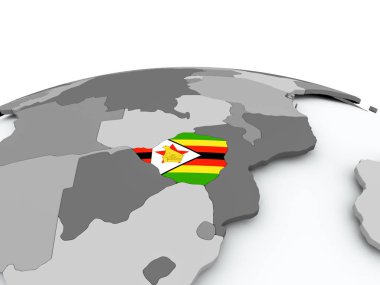 Zimbabve bayrağı dünya üzerinde