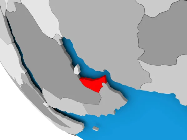 Vereinte arabische Emirate auf politischem Globus — Stockfoto