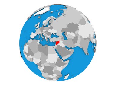 Suriye izole küre üzerinde