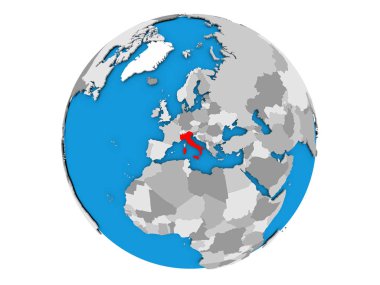 İtalya izole küre üzerinde