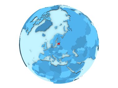 Estonya izole mavi dünya üzerinde